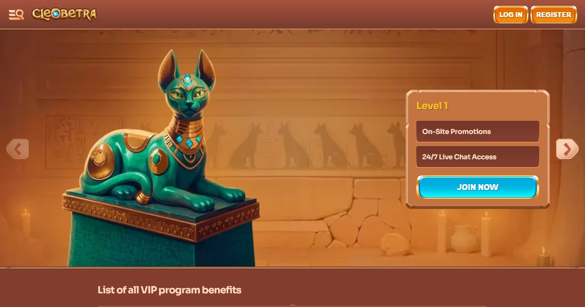 Cleobetra VIP page showing multiple VIP levels