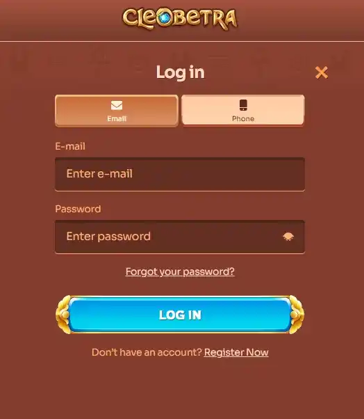Cleobetra registration page showing account setup controls and age confirmation